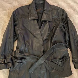 Black leather vintage jacket